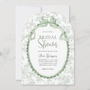 Sage Green Vintage Botanical Bridal Shower Arch Invitation