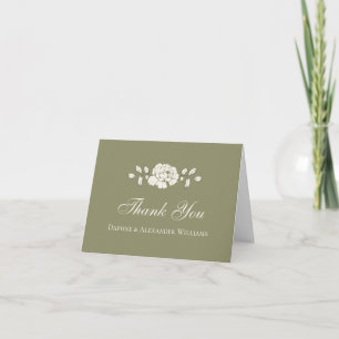 Sage Green Vintage Botanical Thank You Card