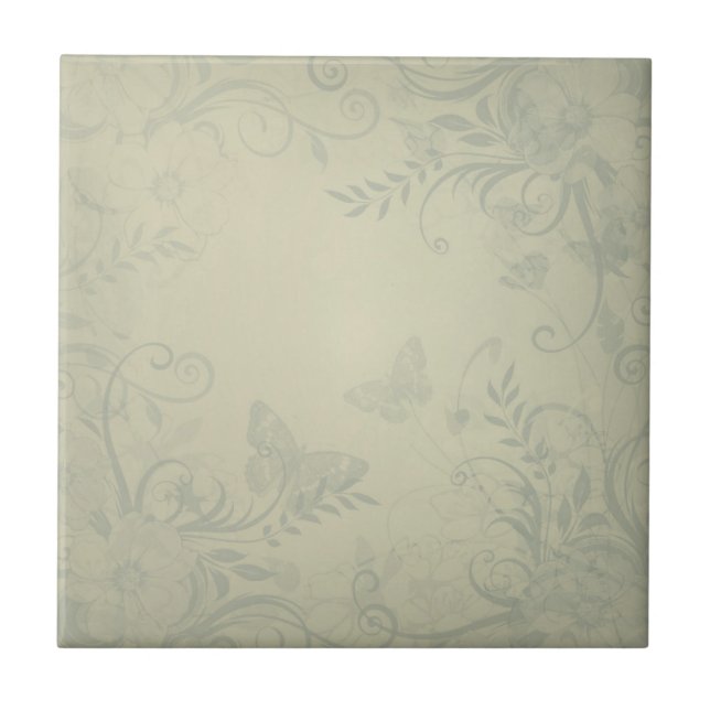 Sage Green Vintage Ceramic Tile (Front)