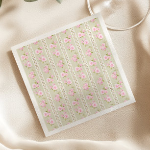 Sage Green Vintage Floral Napkin
