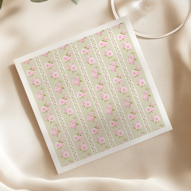 Sage Green Vintage Floral Napkin (Creator Uploaded)