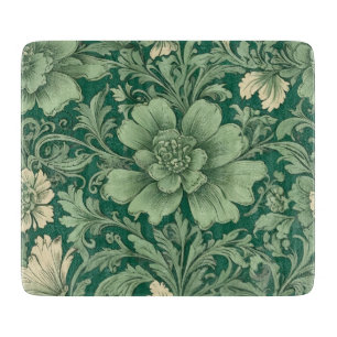 Sage Green Vintage Floral Pattern Cutting Board