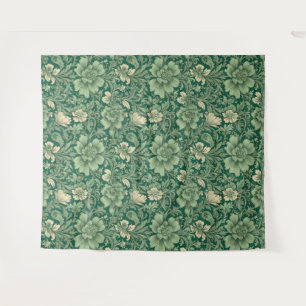 Sage Green Vintage Floral Pattern Tapestry