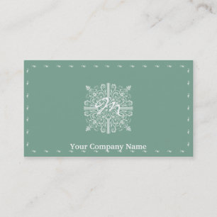 Sage Green Vintage Monogram Business Card