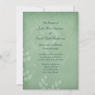 Sage Green Vintage Wedding Invitation