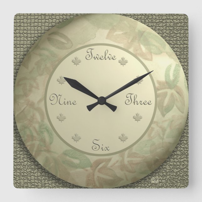 Sage green wall clock (Front)