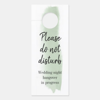 Sage Green Watercolor Brush Stroke Do Not Disturb Door Hanger