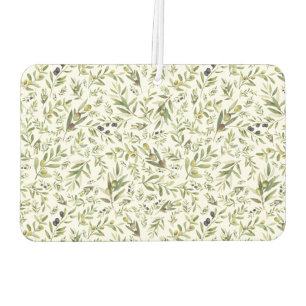 Sage Green Watercolor French Country Chic Olives Car Air Freshener