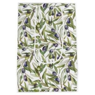 Sage Green Watercolor French Country Olive Medium Gift Bag
