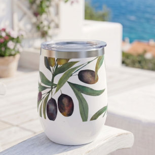 Sage Green Watercolor French Country Olive Pattern