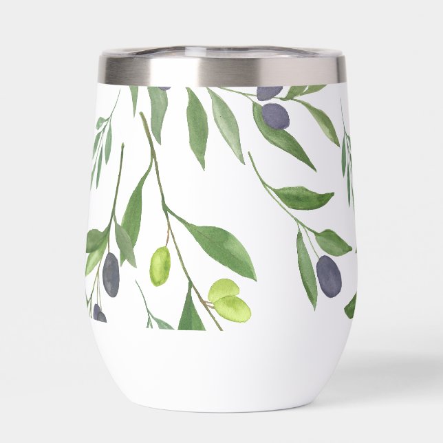 Sage Green Watercolor French Country Olive Pattern (Back)