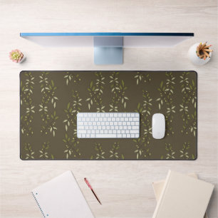 Sage Green Watercolor French Country Olive Pattern Desk Mat