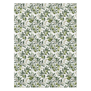 Sage Green Watercolor French Country Olive Pattern Tablecloth