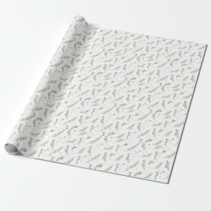Sage Green Watercolor French Country Olive Pattern Wrapping Paper