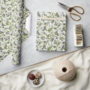 Sage Green Watercolor French Country Olive Wrapping Paper