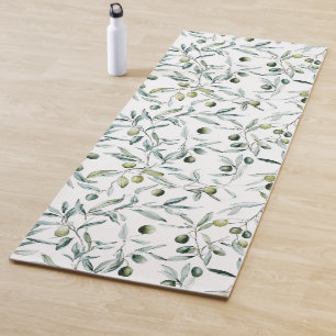 Sage Green Watercolor French Country Olive Yoga Mat