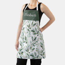 Sage Green Watercolor French Olive Custom Name