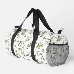 Sage Green Watercolor Olives Duffle Bag