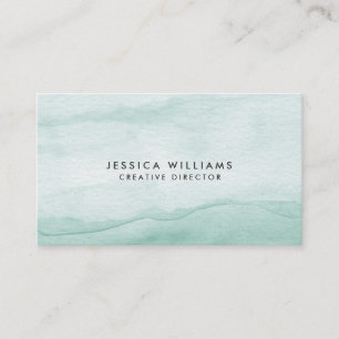 Sage Green Watercolor Ombre Elegant Business Card