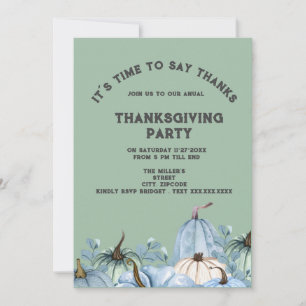 sage green watercolor pumpkin thanksgiving party