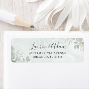Sage Green Watercolor Rustic Wedding Address Label Return Address Label