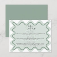 Sage Green Wavy Border Details Enclosure Card