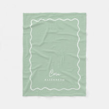 Sage Green Wavy Border Monogrammed