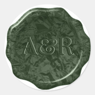 Sage Green Wax seal Sticker monogram,