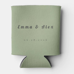 Sage Green Wedding Can Cooler