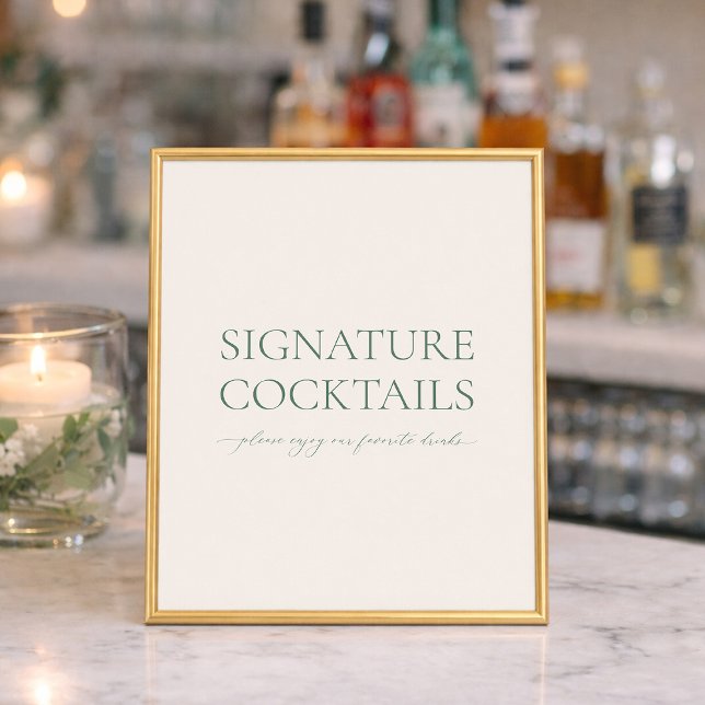 Sage Green Wedding Cocktail Sign (Creator Uploaded)