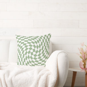 Sage Green Wedding Collection Check Chequered  Cushion