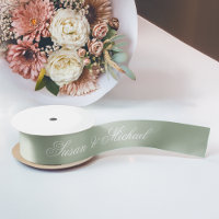 Sage Green Wedding Elegant Script Calligraphy