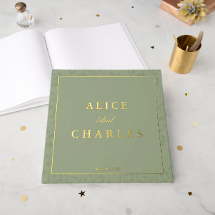 Sage green wedding guest book