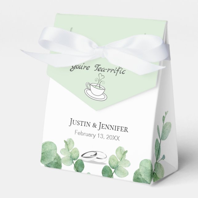 Sage Green Wedding Guest Favours Favour Box (Front Side)
