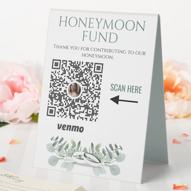 Sage Green Wedding Honeymoon Fund Venmo QR Code (In SItu (Wedding))