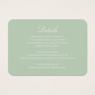 Sage Green Wedding Information Insert Card