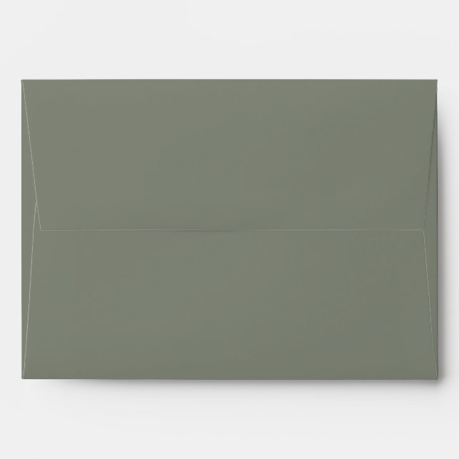 Sage Green Wedding Invitation 5x7 Envelope (Back (Top Flap))