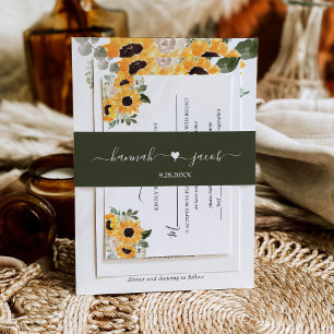 Sage Green Wedding Invitation Belly Band