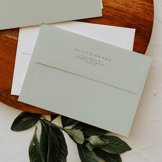 Sage Green Wedding Invitation Envelope (Creator Uploaded)