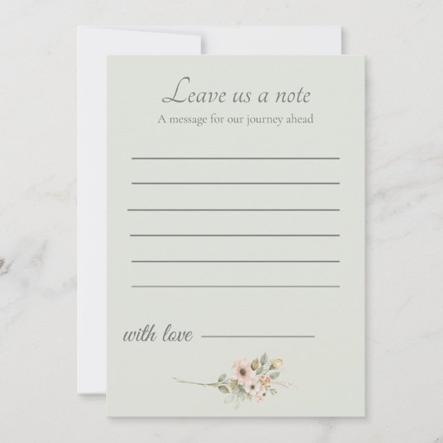 Sage Green Wedding Keepsake Insert Card (Front)