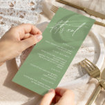Sage Green Wedding Menu<br><div class="desc">*** Please enter H012 in the store search to find all matching items *** Or visit our Sage Green Minimalist Collection. *** This high-quality design is easy to customise to match your wedding colours, styles and theme. For further customisation, please click the "Edit using Design Tool" link and use our...</div>
