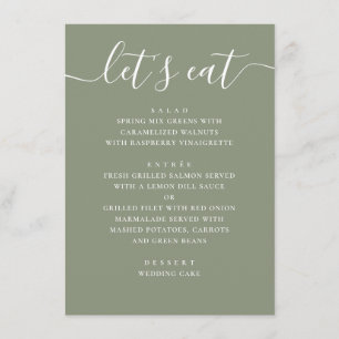 Sage Green Wedding   Minimalist Script Modern Menu