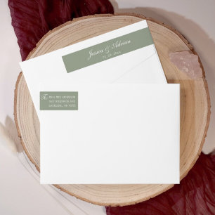 Sage Green Wedding Minimalist  Wrap Around Label