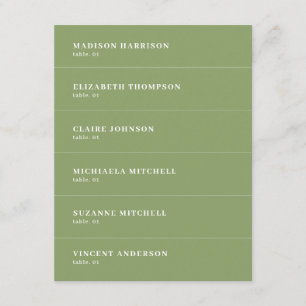 Sage Green Wedding Name Place Card DIY