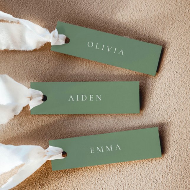 Sage Green Wedding Name Place Cards (Delivered untrimmed)