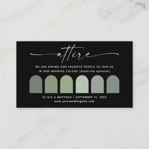 Sage Green Wedding Palette Attire   Dress Code Enclosure Card