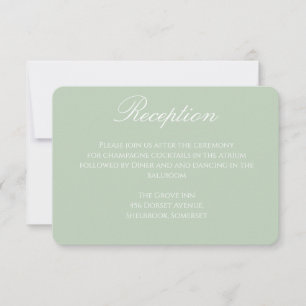 Sage Green Wedding Reception Details Card