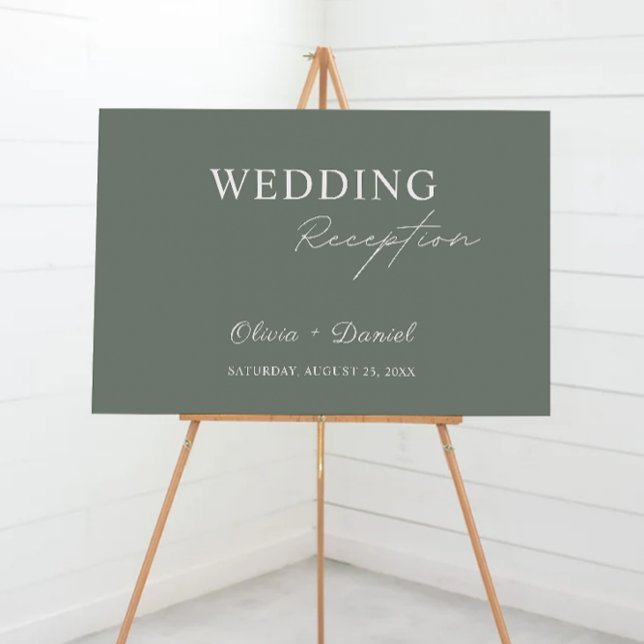 Sage Green Wedding Reception Welcome Sign (Sage Green Wedding Reception Welcome Sign)