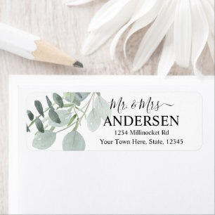 Sage Green Wedding Return Address Label