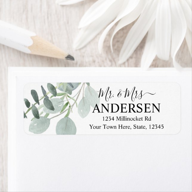 Sage Green Wedding Return Address Label (Insitu)